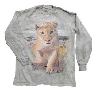 The Mountain Long Sleeve Shirt Women's Medium Green Lion Cub Safari Cotton